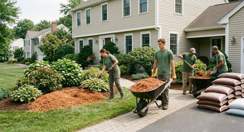 Red Mulch Installation in Ventura County, CA